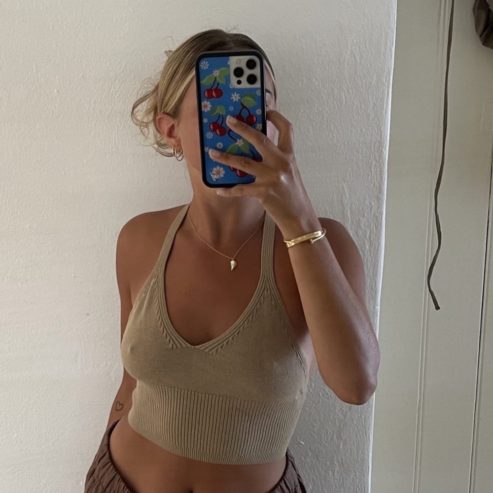 *RARE* Djerf Avenue Halter Neck Top Toffee M/L
